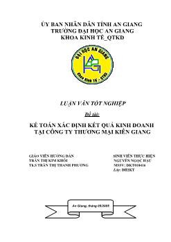 Luận văn Kế toán xác định kết quả kinh doanh tại công ty thương mại Kiên Giang