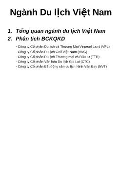 Ngành du lịch Việt Nam