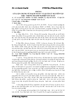 Đề tài Tổ chức kế toán vật liệu với việc nâng cao hiệu quả sử dụng vốn lưu động sản xuất kinh doanh ở công ty in Đà Nẵng