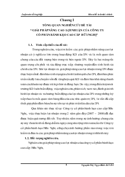 Luận văn Giải pháp nâng cao lợi nhuận của công ty cổ phần bánh kẹo cao cấp Hữu Nghị