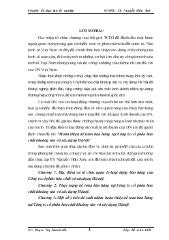 Luận văn Hoàn thiện kế toán bán hàng tại công ty cổ phần hóa chất khoáng sản và xây dựng Hà Nội