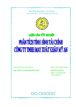 Luận văn Phân tích tình hình tài chính công ty TNHH may xuất khẩu Mỹ An