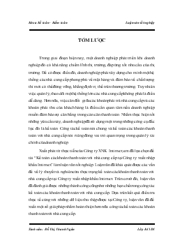 Luận văn Phương pháp nghiên cứu và thực trạng kế toán các khoản thanh toán với nhà cung cấp tại công ty xuất nhập khẩu INTIMEX