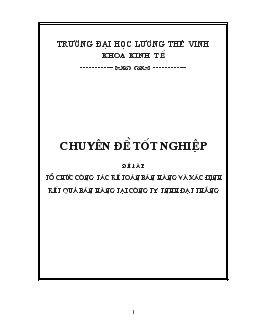 Chuyên đề Tổ chức công tác kế toán bán hàng và xác định kết quả bán hàng tại công ty TNHH Đạt Thắng