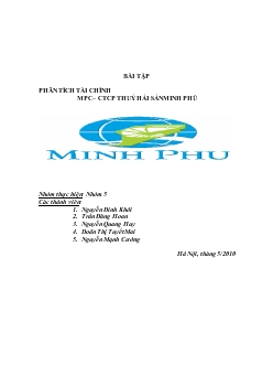 Đề tài Phân tích tài chính MPC công ty cổ phần thủy hải sản Minh Phú