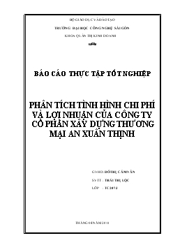 Đề tài Phân tích tình hình chi phí và lợi nhuận của công ty cổ phần xây dựng thương mại An Xuân Thịnh