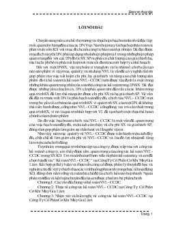 Báo cáo Kế toán NVL- CCDC tại Công Ty Cổ Phần Cơ Khí May Gia Lâm
