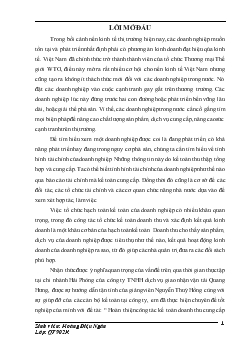 Chuyên đề Hoàn thiện công tác kế toán doanh thu cung cấp dịch vụ và xác định kết quả kinh doanh, phân phối lợi nhuận tại công ty TNHH dịch vụ giao nhận vận tải Quang Hưng