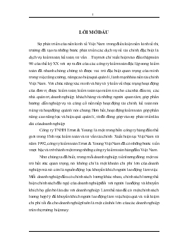 Chuyên đề Hoàn thiện kiểm toán chu trình tiền lương và nhân viên trong kiểm toán báo cáo tài chính do Công ty kiểm toán Ernst & Young Việt Nam thực hiện