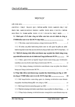Chuyên đề Quy trình kiểm toán khoản mục nợ phải thu khách hàng do Công ty TNHH kiểm toán và tư vấn DCPA thực hiện
