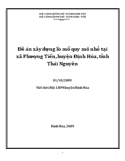 Đề án xây dựng lò mổ quy mô nhỏ tại xã Phượng Tiến, huyện Định Hóa, tỉnh Thái Nguyên