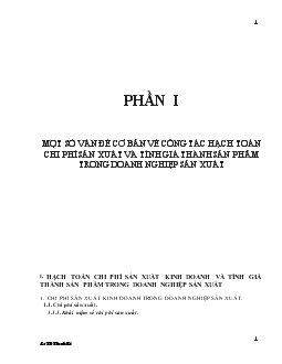 Đề tài Hạch toán giá thành sản phẩm