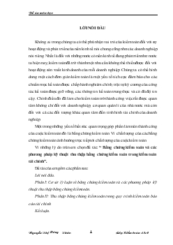 Đồ án Bằng chứng kiểm toán và các phương pháp kỹ thuật thu thập bằng chứng kiểm toán trong kiểm toán tài chính