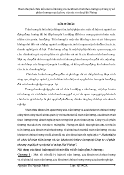 Khóa luận Hoàn thiện tổ chức kế toán tiền lương và các khoản trích theo lương tại công ty cổ phần thương mại dịch vụ vận tải xi măng Hải Phòng