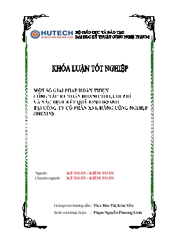 Khóa luận Một số giải pháp hoàn thiện công tác kế toán doanh thu, chi phí và xác định kết quả kinh doanh tại công ty cổ phần xuất nhập khẩu hàng công nghiệp INEXIM