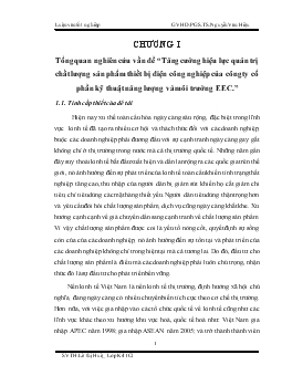 Luận văn Tăng cường hiệu lực quản trị chất lượng sản phẩm thiết bị điện công nghiệp của công ty cổ phần kỹ thuật năng lượng và môi trường EEC