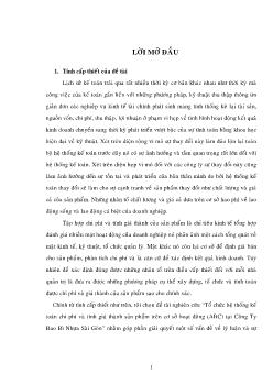 Luận văn Tổ chức hệ thống kế toán chi phí và tính giá thành sản phẩm trên cơ sở hoạt động ABC tại công ty bao bì nhựa Sài Gòn