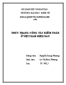 Tiểu luận Thực trạng kiểm toán ở Việt Nam hiện nay