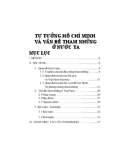 Tư tưởng Hồ Chí Minh và tham nhũng ở nước ta