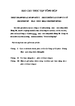 Báo cáo Thực Tập Tổng Hợp tại công ty cổ phần thương mại - Xuất nhập khẩu Hồng Hà