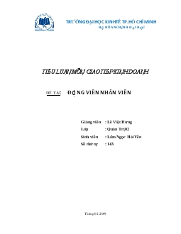 Đề tài Giao tiếp kinh doanh với động viên nhân viên