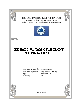 Đề tài Kỹ năng và tầm quan trọng trong giao tiếp
