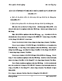 Đề tài Năng lực sản xuất và một số vấn đề côn đối nhiệm vụ kế hoạch với năng lực của thiết bị mát móc của nhà máy sản xuất thiết bị và đóng tàu LILAMA 63-3