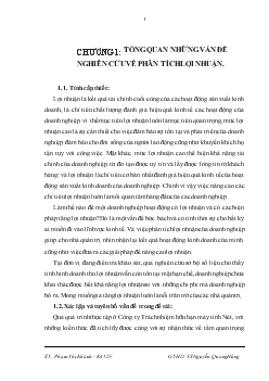 Đề tài Phân tích tình hình lợi nhuận và các giải pháp tăng lợi nhuận tại công ty TNHH Máy Tính Nét