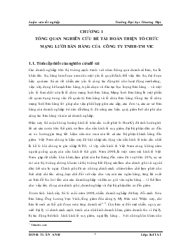 Luận văn Hoàn thiện tổ chức mạng lưới bán hàng của công ty TNHH–TM VIC