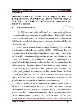 Luận văn Phát triển hoạt động xúc tiến hỗn hợp cho dự án kinh doanh trung tâm thương mại của Công ty cổ phần tập đoàn HDB Việt Nam trên thị trường Miền Bắc