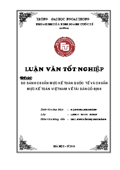 Luận văn So sánh chuẩn mực kế toán quốc tế và chuẩn mực kế toán Việt Nam về tài sản cố định