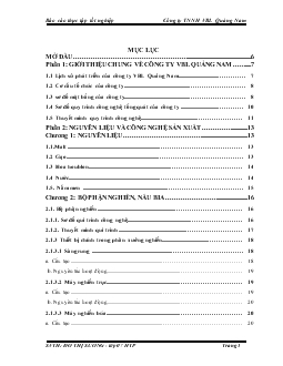 Báo cáo Các dây chuyền công nghệ sản xuất bia Larue công ty VBL Quảng Nam