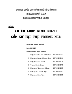 Chiến lược kinh doanh Gốm sứ tại thị trường Nga