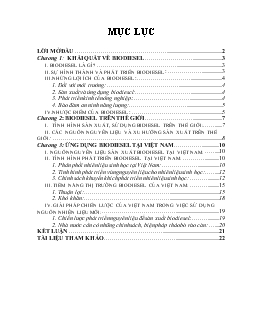 Đề tài Biodiesel - Nguồn nhiên liệu xanh trong tương lai