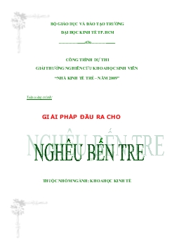 Đề tài Giải pháp đầu ra cho nghêu Bến Tre