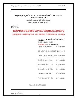 Đề tài Hiệp định chung về thương mại dịch vụ (general agreement on trade in services - Gats)