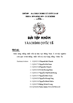 Đề tài Khả năng thống nhất tiền tệ khu vực Đông Nam Á từ việc nghiên cứu quá trình thống nhất tiền tệ của Cộng đồng Châu Âu