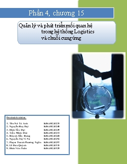 Đề tài Quản lý và phát triển mối quan hệ trong hệ thống Logistics và chuỗi cung ứng