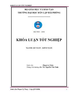 Khóa luận Hoàn thiện công tác kế toán tập hợp chi phí sản xuất và tính giá thành sản phẩm tại công ty cổ phần đầu tư xây lắp điện Hải Phòng