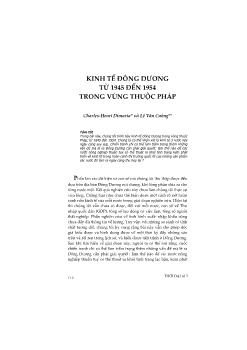 Kinh tế Đông Dương từ 1945 đến 1954 trong vùng thuộc Pháp