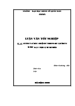 Luận văn Giải pháp nâng cao hiệu quả kinh doanh tại Công ty Thương mại và Dịch vụ Thăng Thiên