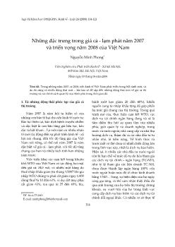 Những đặc trưng trong giá cả lạm phát năm 2007 và triển vọng năm 2008 của Việt Nam