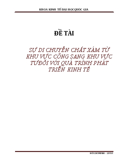 Đề tài Sự di chuyển chất xám từ khu vực công sang khu vực tư đối với quá trình phát triển kinh tế