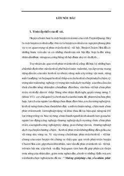 Luận văn Những giải pháp chủ yếu nhằm phát triển kinh tế và xóa đói giảm nghèo ở huyện Chiêm Hóa, tỉnh Tuyên Quang