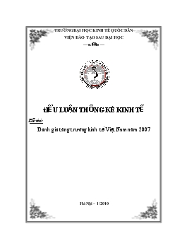 Tiểu luận Đánh giá tăng trưởng kinh tế Việt Nam năm 2007