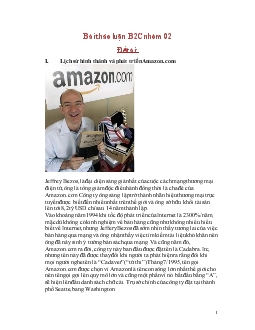 Báo cáo Lịch sử hình thành và phát triển Amazoncom