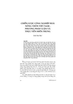 Chiến lược công nghiệp hóa nông thôn Việt Nam: Phương pháp luận và thực tiễn miền Trung