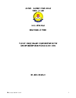 Tiểu luận Thực trạng tăng trưởng kinh tế Việt Nam trong những năm gần đây (2003-2008)