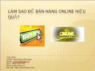 Bài giảng Làm sao để bán hàng Online hiệu quả