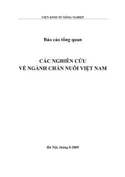 Báo cáo Các nghiên cứu về ngành chăn nuôi Việt Nam